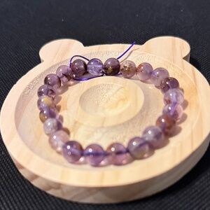 Purple Phantom Amethyst Beaded Bracelet